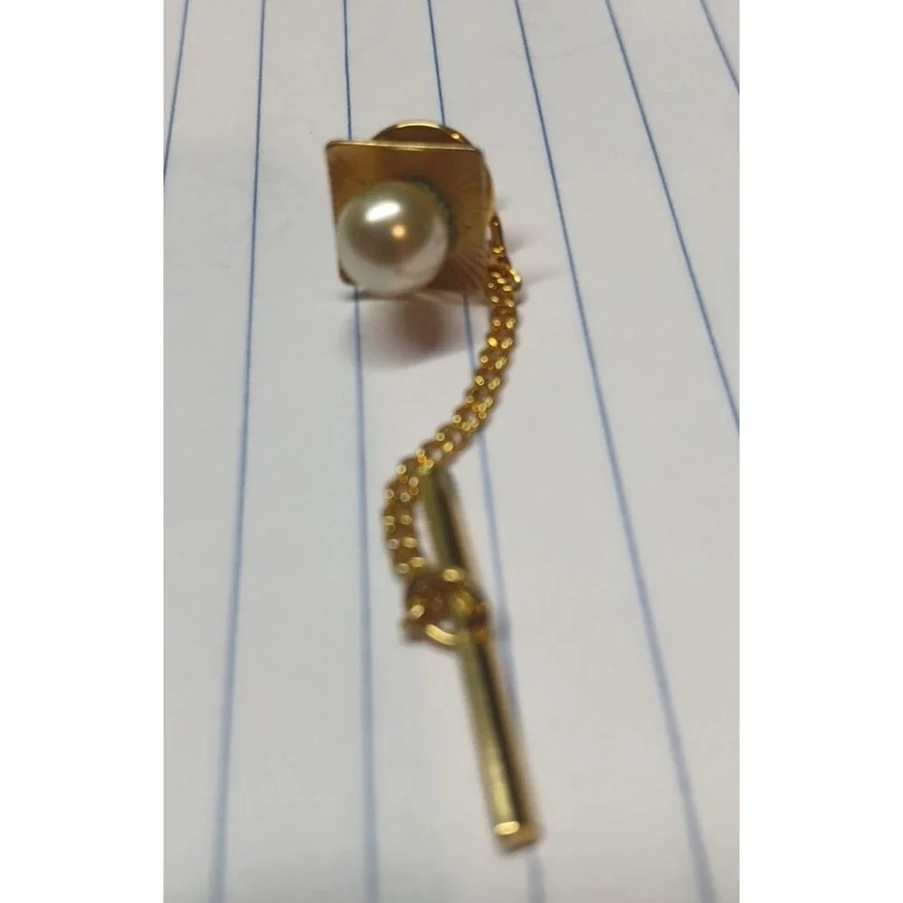 Faux Pearl Tie Tack Pin